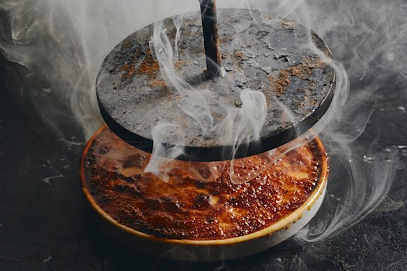 Smoked tonka bean creme brulee.