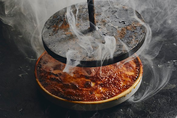 Smoked tonka bean creme brulee.