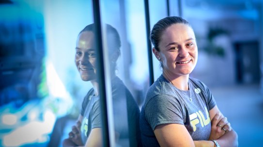 Retired tennis superstar Ash Barty in Brisbane on Thursday.