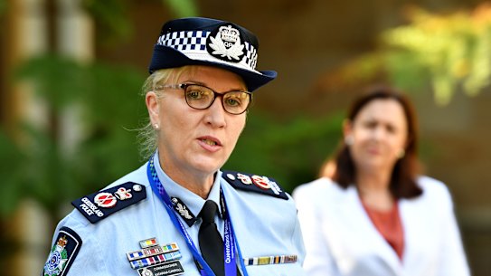 Queensland Police Commissioner Katarina Carroll with Queensland Premier Annastacia Palaszczuk.