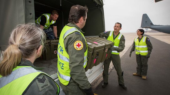 RAF's Aeromedical Evacuation Squadron will return burns victims to Australia where they face a long path to recovery.