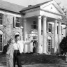 Elvis Presley with his girlfriend Yvonne Lime at Graceland around 1957.