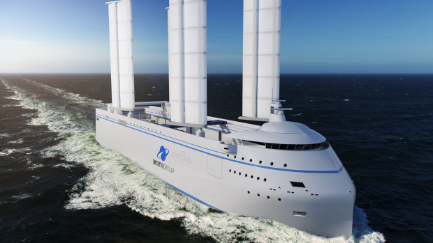 The Canopée 2 is a purpose built wind assist vessel.