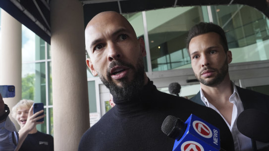 Influencer brothers Andrew and Tristan Tate arrive in Fort Lauderdale, Florida. The brothers were charged with human trafficking in Romania and arrived in the U.S. after authorities lifted travel restrictions.