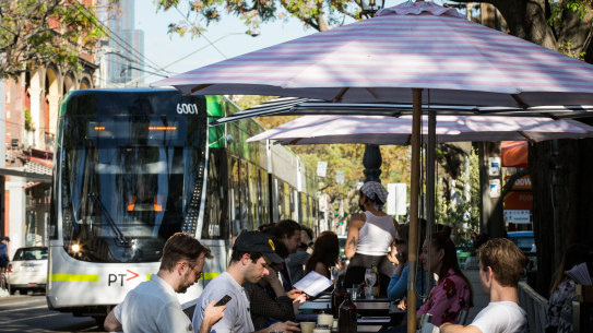 Melburnians enjoy outdoor dining after the lifting of restrictions.