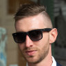 Luke David Eastop leaves the Downing Centre Local Court in Sydney on Wednesday.