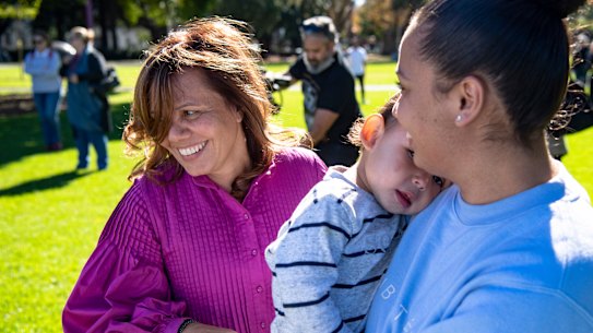 Yvonne Weldon launched her campaign as a candidate for Sydney lord mayor at Redfern Park.