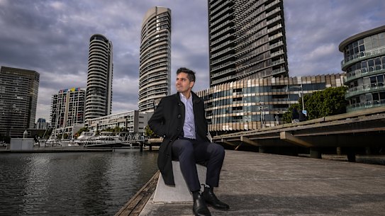 Sam Astafi is leading a push for the southern part of Docklands to break away from the suburb. 