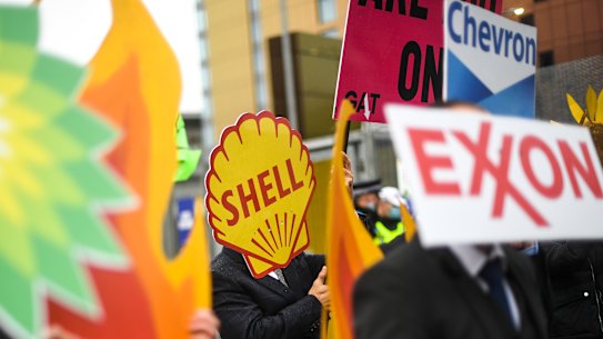 Protesters named fossil fuel giants in their rallies for climate action outside the COP26 summit in Glasgow.