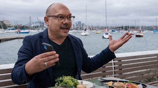 Artistic Director of the Bangarra Dance Company, Stephen Page at the Navy Bear in Darling Point.