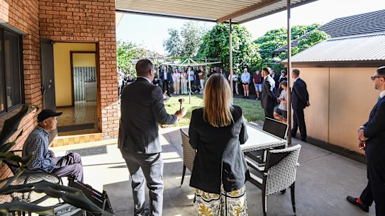 Auctioneer Lucas Pratt took just five bids during a half-hour period for the property at Leylands Parade, Belmore.