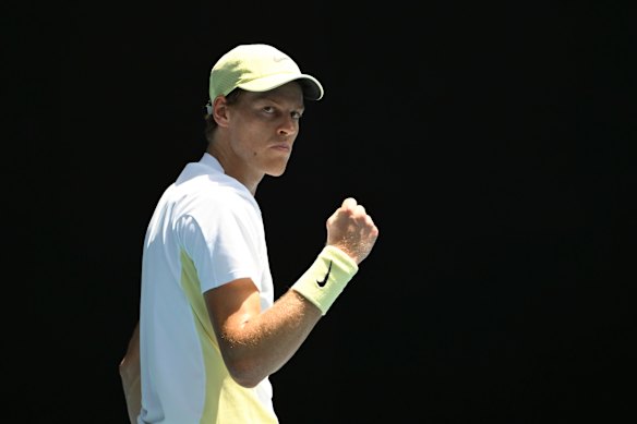 Jannik Sinner shows his determination to go back-to-back. 