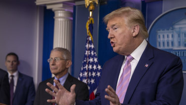 Donald Trump spent weeks downplaying the seriousness of the coronavirus as it was spreading through the US.