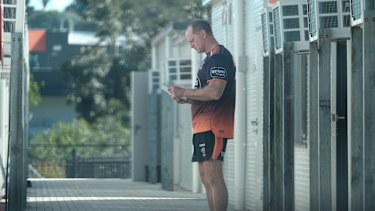 Michael Maguire just moments before he was sacked by the club.