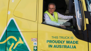 Prime Minister Scott Morrison promoting local production.