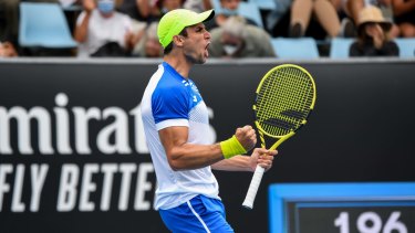 Australia's Aleksandar Vukic claimed a memorable victory in the first round of his home grand slam.