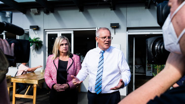 Ware with Prime Minister Scott Morrison when he toured the electorate earlier this month.