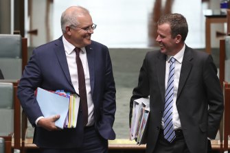 Trade Minister Dan Tehan and PM Scott Morrison