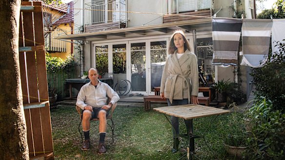 Edgecliff residents Richard Wood and Kate Purbrick are concerned about the potential impact of noise from the nearby White City redevelopment.