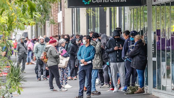 Centrelink queues have stretched around blocks in Australian cities this week.