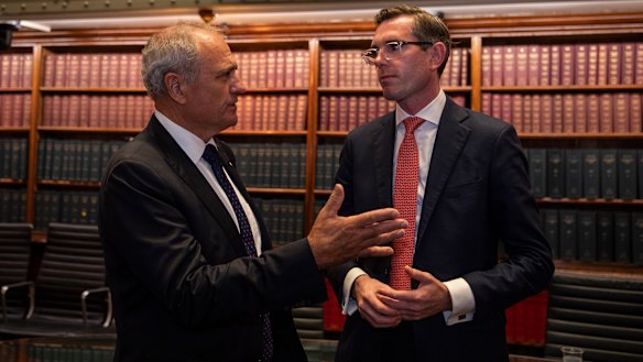 Ken Henry with the instigator of the national plan for tax reform, NSW Treasurer Dominic Perrottet.