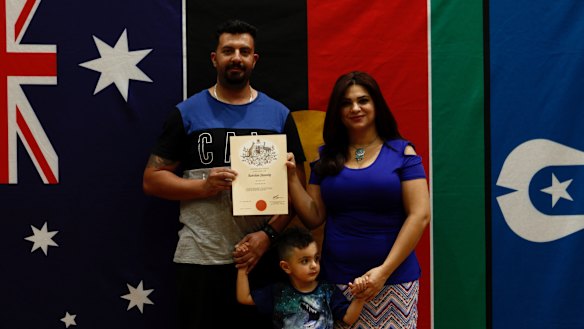 Australian citizenship ceremony at Liverpool on Sunday.