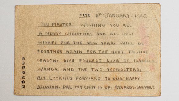 Christmas greeting from Wal Williams at Changi.