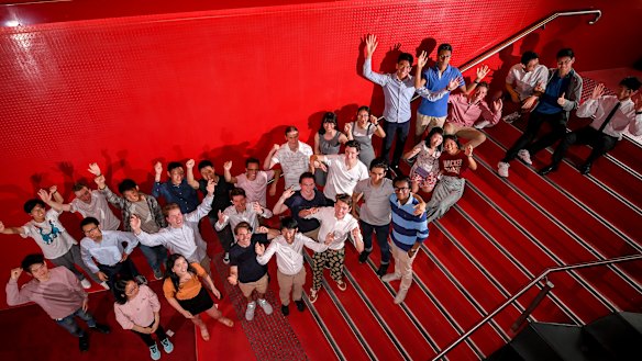 A group photo of the top VCE students offered Melbourne Chancellor’s Scholarship.