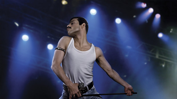 Rami Malek as the rock icon Freddie Mercury in Bohemian Rhapsody.