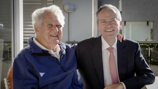 Bob Hawke and Bill Shorten pictured recently in Sydney. 