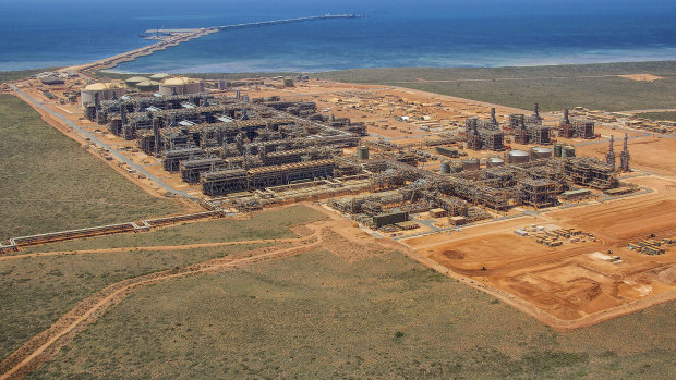 Chevron's Gorgon LNG plant on Barrow Island off West Australia.