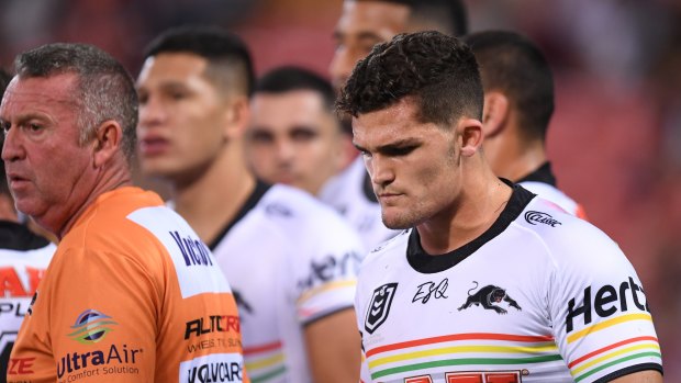 Nathan Cleary and the Panthers come to terms with a heavy loss to the Tigers during magic Round in 2019.