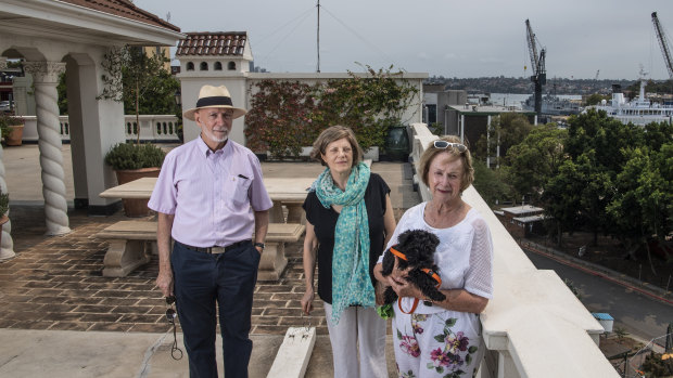 Potts Point residents including Wendy McCarthy (right) have been pitted in a David and Goliath battle with the Department of Defence over the construction of a substation at the Garden Island naval base.