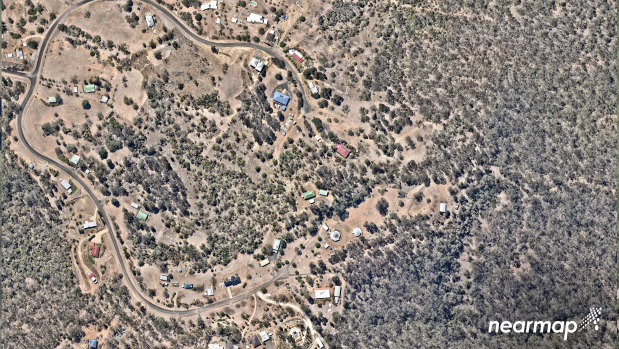 Nearmap images of rural Rosewood in the Bremer Valley, about 45 kilometres south-west of Brisbane.