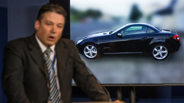 Police show an image of Karen Ristevski's car in a 2017 press conference.