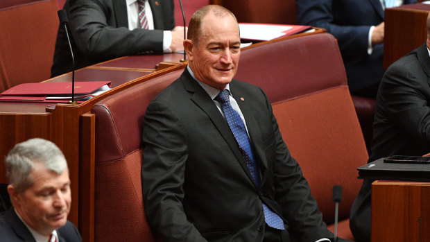 Australian Party Senator Fraser Anning in the Senate chamber.
