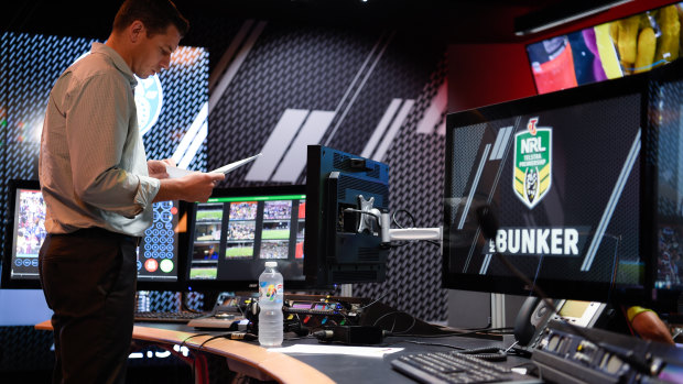 Bunkered down: The NRL’s decision review hub is only as good as the humans operating the technology.