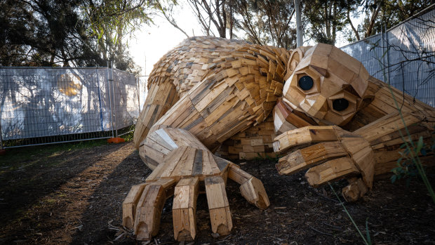 One of Thomas Dambo’s sculptures south of Perth.