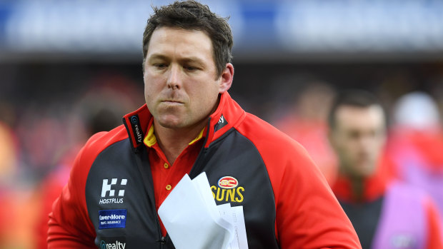 Gold Coast Suns coach Stuart Dew disappointment in Saturday's performance was obvious.
