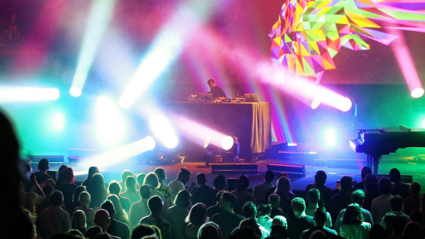 Jon Hopkins lights up the opera house with  sound and colour.