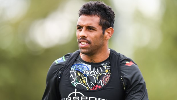 Pride: Josh Addo-Carr training with the Indigenous All-Stars this week.