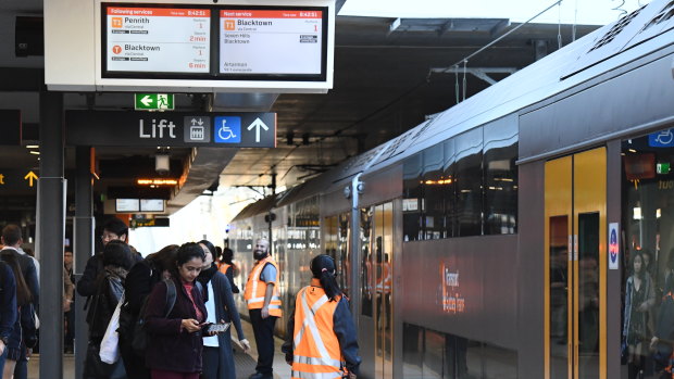 Trains running every three minutes from Chatswood kept the platform clear between 8.30 and 9am on Monday. 