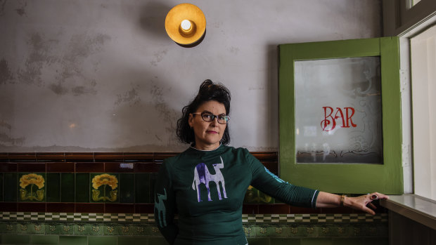 Alana Valentine, pictured at The Terminus Hotel in Pyrmont, says her new play The Sugar House examines our relationship with the past.