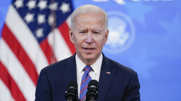 Disciplined: Joe Biden held his first press conference nearly two months after entering the White House.