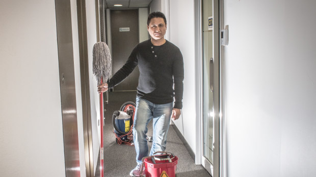 Namgay Namgay won't have work from October after a new contractor took over cleaning services at government buildings.