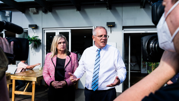 Ware with Prime Minister Scott Morrison when he toured the electorate earlier this month.