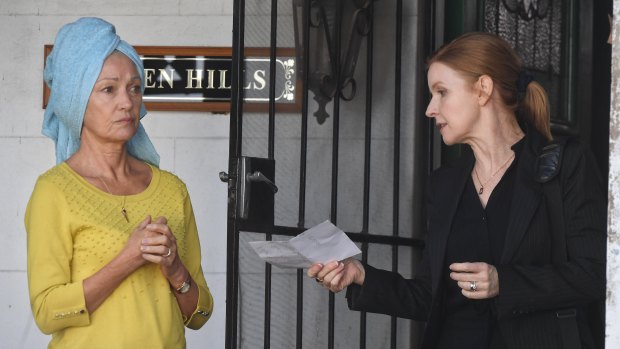 Jane Seymour and Jacqueline McKenzie shoot a scene from Ruby's Choice at Windsor. 