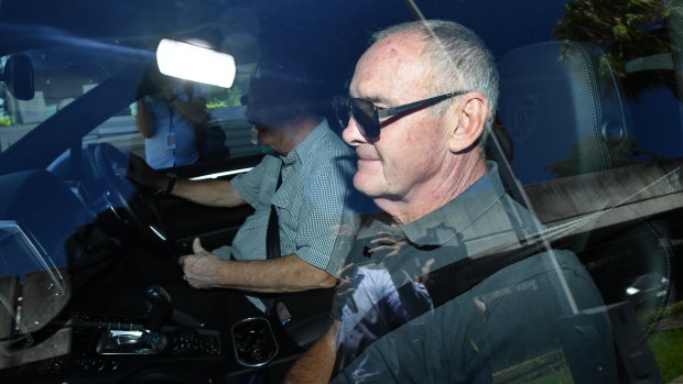 Chris Dawson is driven from Silverwater jail in Sydney after being freed on bail on Monday afternoon, 
