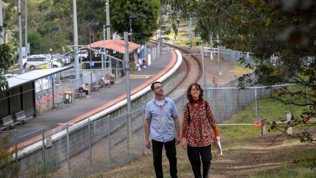 Jane Oldfield and Damian Magner are concerned the habitat of the endangered Eltham copper butterfly is being removed in Montmorency to make way for level crossings works. 
