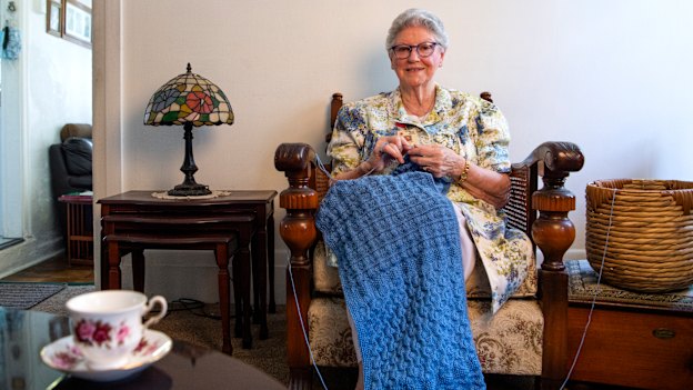 Fay Skuthorpe OAM, pictured at her home in Marrickville, has been honoured for her 35 years volunteering with Sydney Hospital and Sydney Eye Hospital. 